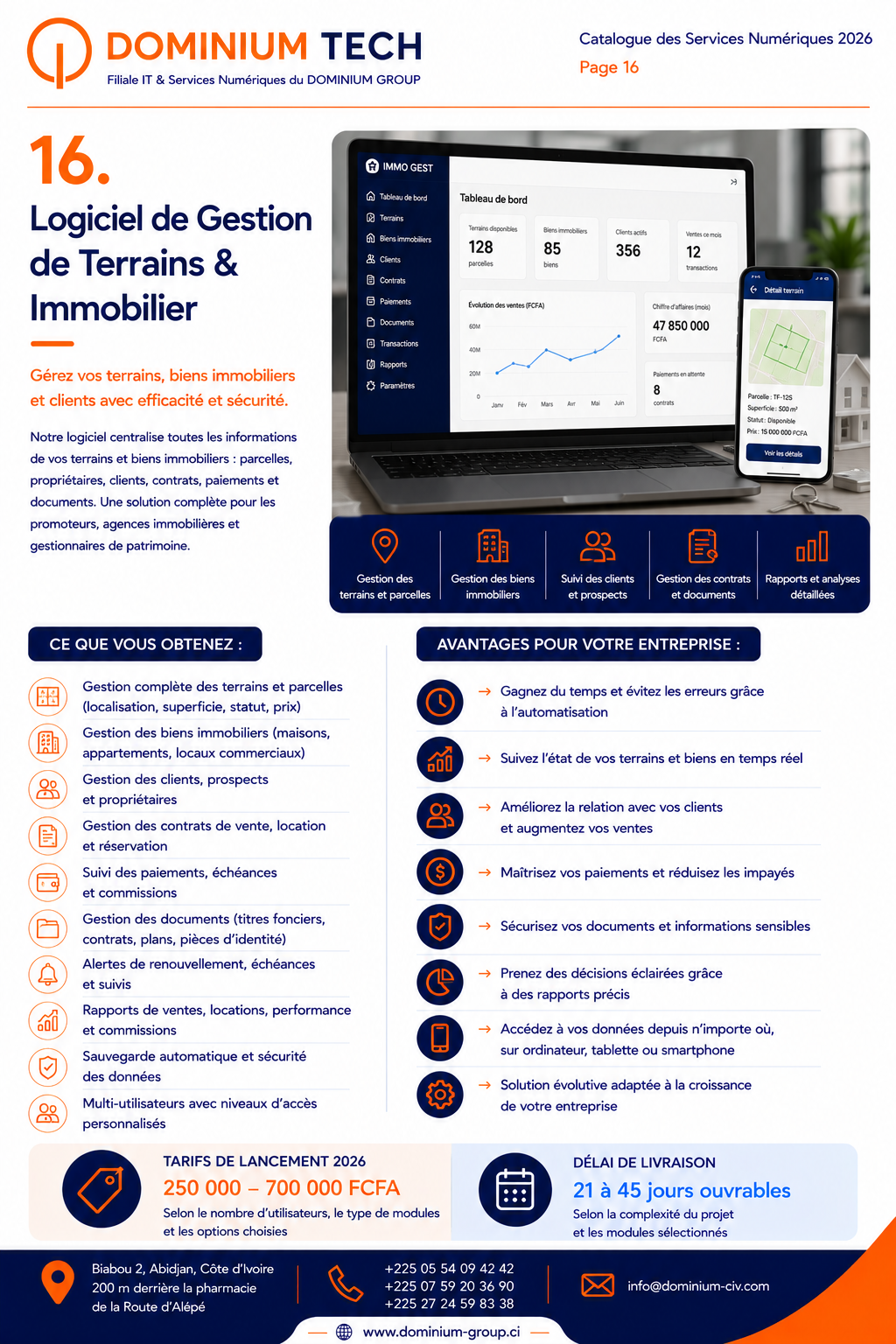 Logiciel de Gestion de Terrains & Immobilier